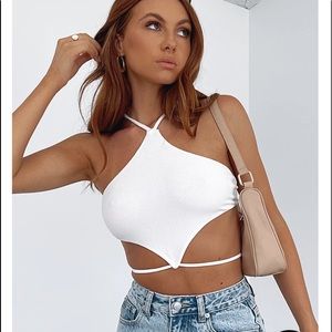 NWT White Fox Crop Top
